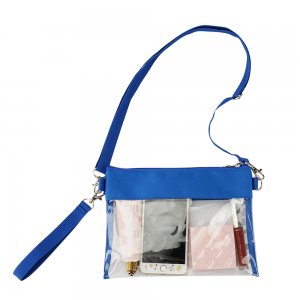 Clearworld Clear Crossbody Purse Bag - Stadium Approved Clear Tote Bag-Blue