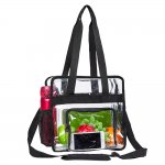 Clearworld Heavy Duty Clear Tote Bag, Stadium Approved Clear Bag with Adjustable Shoulder Strap and Multi-Pocket