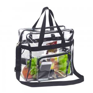 Clearworld Clear Tote Bag with Shoulder Strap & Front Pocket
