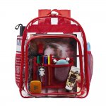 Clearworld Heavy Duty Clear Backpack – Red